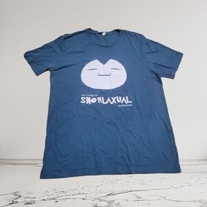 Bella Canvas Blue Short Sleeve Tee with White Snorlax Graphic